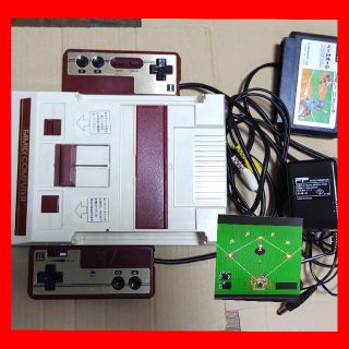 ファミリーコンピュータ(ファミリーコンピュータ)のAV改造済ファミコン + AC,野球カセット ビデオ出力動作 任天堂 純正 ファ(家庭用ゲーム機本体)