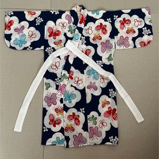 torako様専用♡ 浴衣　1〜２歳　８０サイズ　レトロ　古典柄　紺(甚平/浴衣)