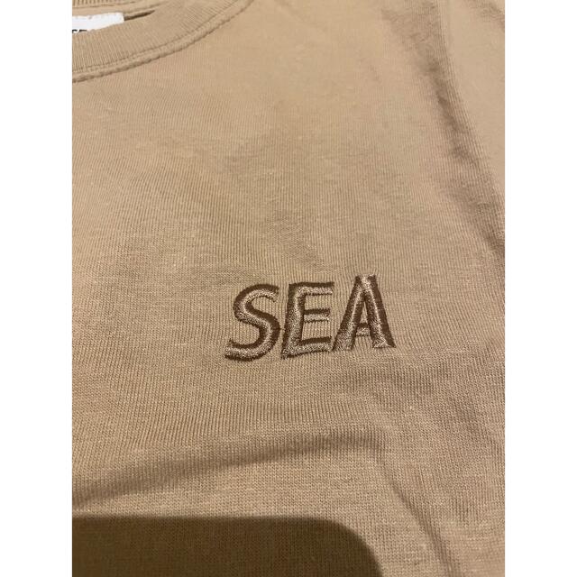 wind and sea tee ベージュ　ワンポイントロゴ　M