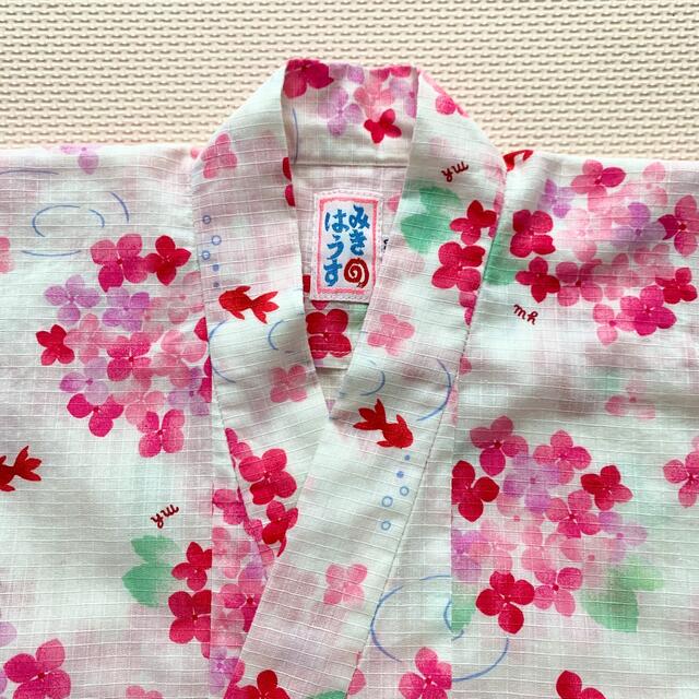 mikihouse(ミキハウス)のミキハウス♡あじさい柄浴衣　80 90 100 キッズ/ベビー/マタニティのキッズ服女の子用(90cm~)(甚平/浴衣)の商品写真