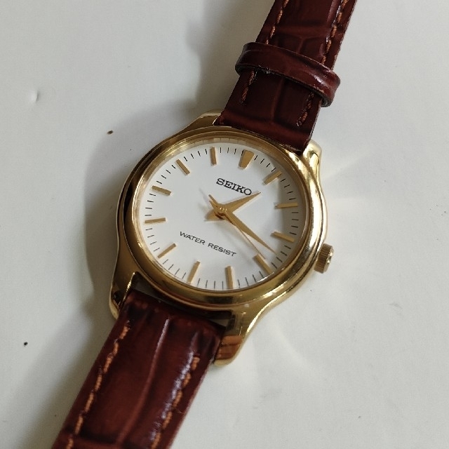 SEIKO(セイコー)のジャンク　SEIKO　セイコー　レザーベルト　ゴールド　腕時計 レディースのファッション小物(腕時計)の商品写真