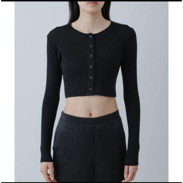 yo biotop sheer rib short cardigan