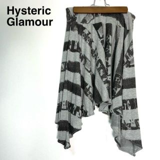 ヒステリックグラマー(HYSTERIC GLAMOUR)の美品★Hysteric Glamour 変形スカート ドクロ ストライプ(ひざ丈スカート)