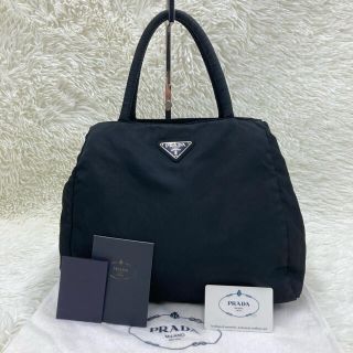 プラダ(PRADA)のプラダ　ハンドバッグ　三角プレート　ナイロン　ブラック　白タグ　トートバッグ(ハンドバッグ)