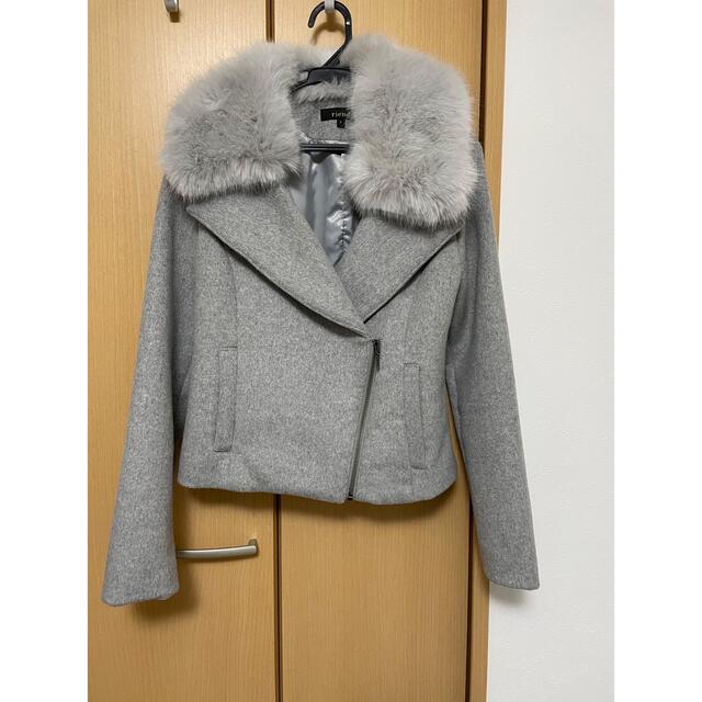 WクロスFaux Fur Wool MIXライダースJK