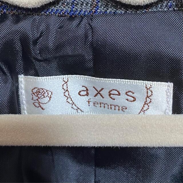 axes femme(アクシーズファム)のaxes femme アクシーズファム ジャケット アウター グレー チェック レディースのジャケット/アウター(テーラードジャケット)の商品写真