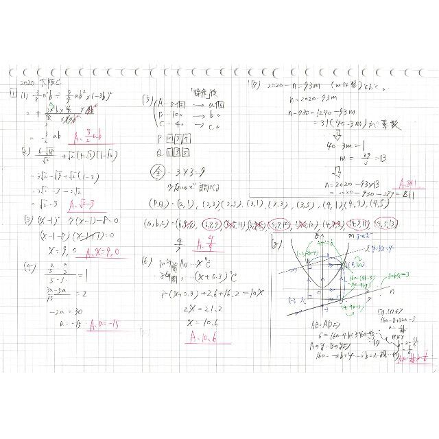 塾講師オリジナル数学解説 全問動画付 大阪C 公立高校入試 2020 過去問の通販 by 塾講師's shop｜ラクマ