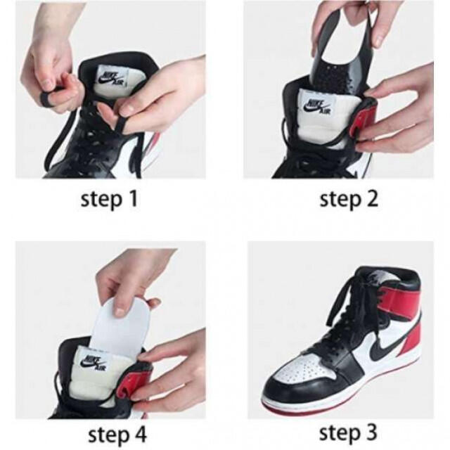 シューズガード スニーカーシールド 履きジワ防止 3足6枚　黒 シューキーパー メンズの靴/シューズ(スニーカー)の商品写真