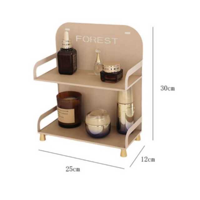【新品未使用/送料無料】収納ラック ブルー 2層 棚 化粧品 香水 アロマ