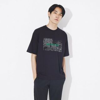 アバハウス(ABAHOUSE)の【ブラック】バハカリフォルニア ネオンプリントフロッキーTシャツ(Tシャツ/カットソー(半袖/袖なし))