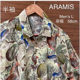 アラミス(Aramis)の90s ARAMIS   半袖　アート柄　アロハシャツ　サマーリゾート(シャツ)