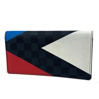 ヴィトン(LOUIS VUITTON) ダミエ 長財布(メンズ)(ブルー・ネイビー ...