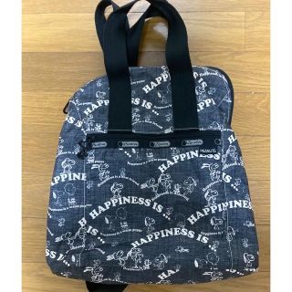 レスポートサック(LeSportsac)のレスポートサック　スヌーピー　リュック　黒　ブラック　ハピネス(リュック/バックパック)