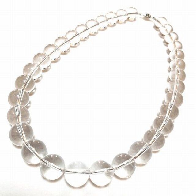 14ミリ 水晶 クリスタル クオーツ 数珠 メンズ レディース ネックレス