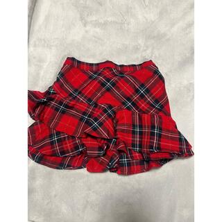 エイチアンドエム(H&M)の赤チェック　スカート　120cm(スカート)