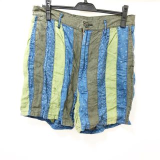 KAPITAL キャピタル 18SS OX CHECK SHIMOKITA SHORTS オックス チェック シモキタ ショート ハーフ パンツ ブルー K1804SP165