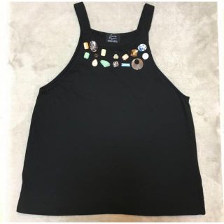 ザラ(ZARA)の完売品 ❤️ ZARA ビジュー ノースリーブ S(カットソー(半袖/袖なし))