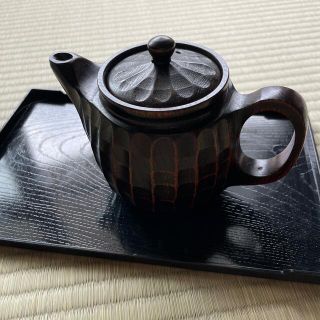 山中塗　山中漆器　ハツリ急須　拭き漆　古代(漆芸)