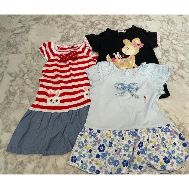 mikihouse(ミキハウス)のミキハウス　３枚セット キッズ/ベビー/マタニティのキッズ服女の子用(90cm~)(その他)の商品写真