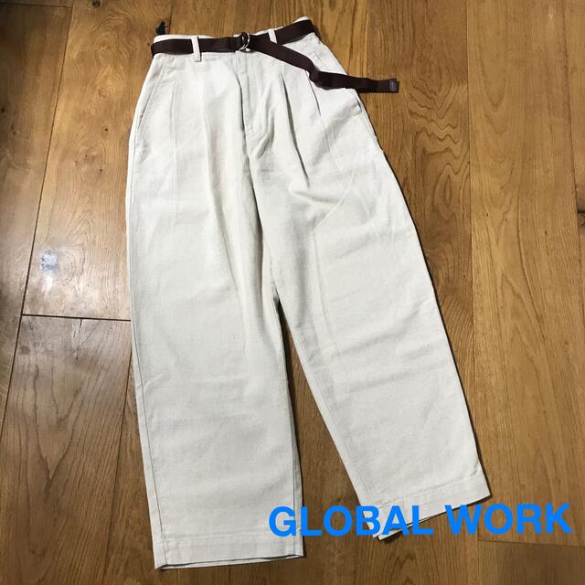 GLOBAL WORK(グローバルワーク)のGLOBAL WORK  麻綿　パンツ　ベルト付き レディースのパンツ(カジュアルパンツ)の商品写真