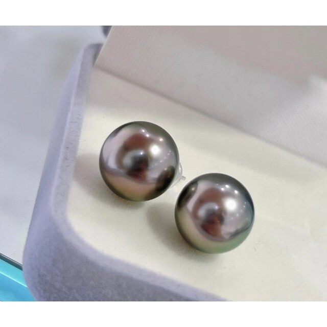 最高の品質 【高級】天然タヒチ黒蝶真珠 ピアス11-12mm k18 ピアス ...
