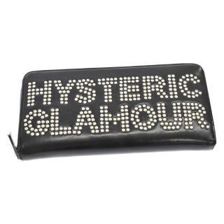 ヒステリックグラマー(HYSTERIC GLAMOUR)のHYSTERIC GLAMOUR ヒステリックグラマー LOGO STUDS ロングウォレット レザー スタッズ ブラック ラウンドファスナー 長財布(長財布)