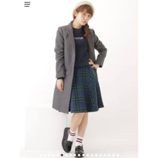 アースミュージックアンドエコロジー(earth music & ecology)の格安　コート　秋服　冬服　アウター　ロング　グレー　ジャケット　earth(ロングコート)