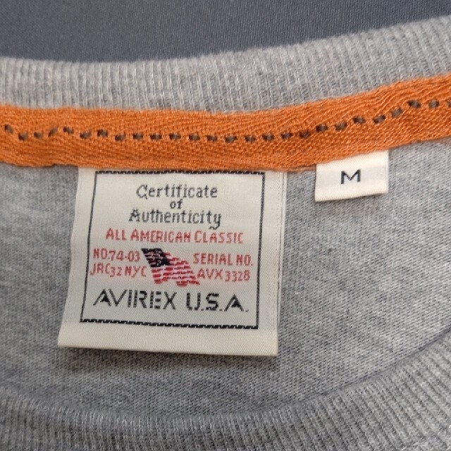 AVIREX(アヴィレックス)のAVIREX 長袖 （グレー）M メンズのトップス(Tシャツ/カットソー(七分/長袖))の商品写真