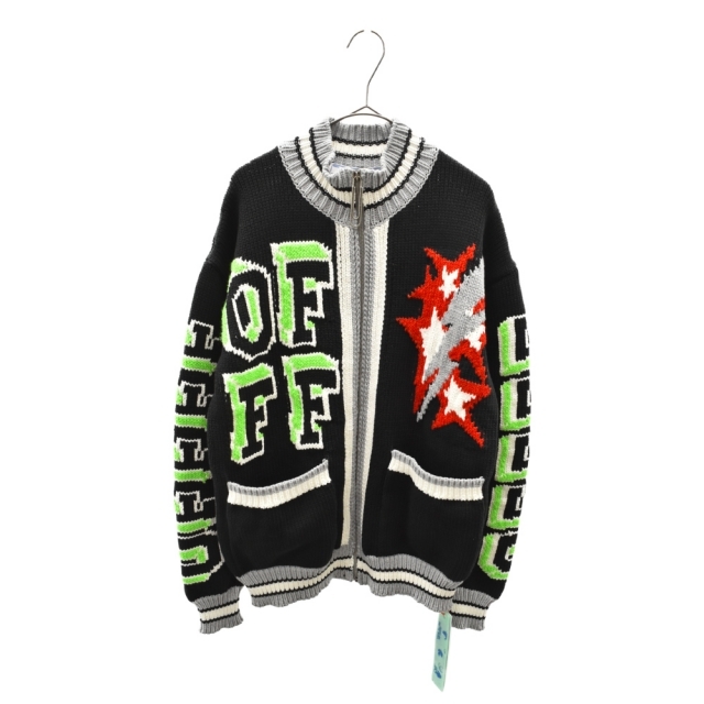 OFF-WHITE オフホワイト 21SS KNIT BOMBER JACKET ニット ボンバージャケット ブラック OMHA107R21KNI001