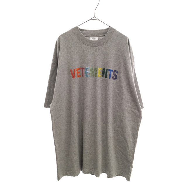VETEMENTS - VETEMENTS ヴェトモン 22SS クリスタルロゴオーバーサイズクルーネック半袖Tシャツ UE52TR510G グレー