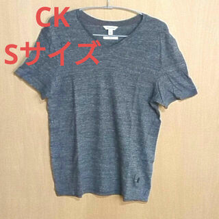 カルバンクライン(Calvin Klein)のカルバンクライン TシャツSサイズ グレー Vネック CK 半袖(Tシャツ/カットソー(半袖/袖なし))