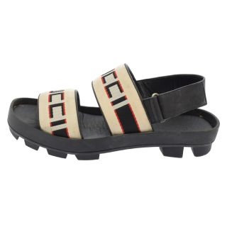 グッチ(Gucci)のGUCCI グッチ 18SS STLIPE TAPE LOGO SANDAL 523769 ストライプテープロゴサンダル ストラップスポーツサンダル(サンダル)