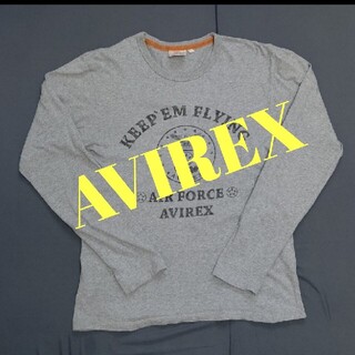アヴィレックス(AVIREX)のAVIREX 長袖 （グレー）L(Tシャツ/カットソー(七分/長袖))