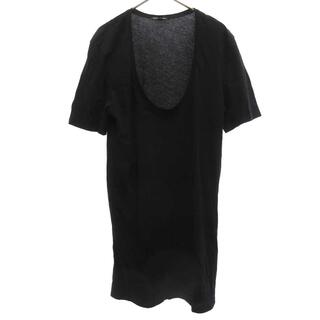 アンドゥムルメステール(Ann Demeulemeester)のANN DEMEULEMEESTER アンドゥムルメステール Uネック 半袖Tシャツ カットソー ブラック(Tシャツ/カットソー(半袖/袖なし))