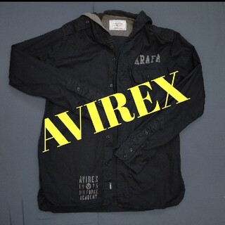 アヴィレックス(AVIREX)のAVIREX フード付きシャツ （黒）XL(シャツ)