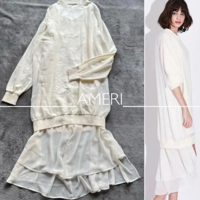 Ameri VINTAGE(アメリヴィンテージ)の【美品】 VINTAGE SEE THROUGH LAYERD DRESS  M レディースのワンピース(ひざ丈ワンピース)の商品写真