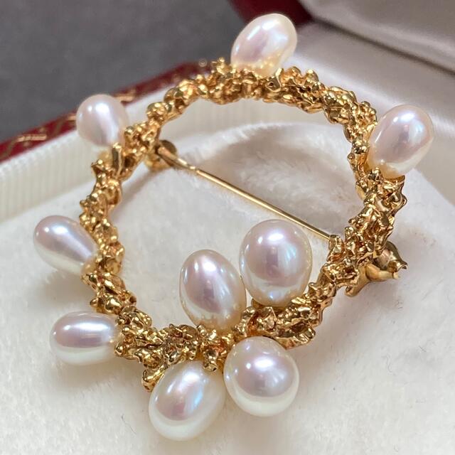 激安通販新作 MIKIMOTO - ミキモト MIKIMOTO パールブローチ K18