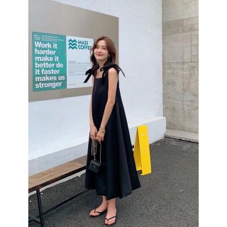 バースデーバッシュ(BIRTHDAY BASH)の新品 バースデーバッシュ Aライン LADY RIBBON DRESS 黒(ロングワンピース/マキシワンピース)