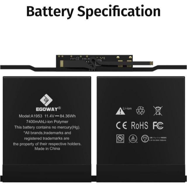 【送料込み!!】A1990 A1953 MacBookPro15交換用バッテリー 1