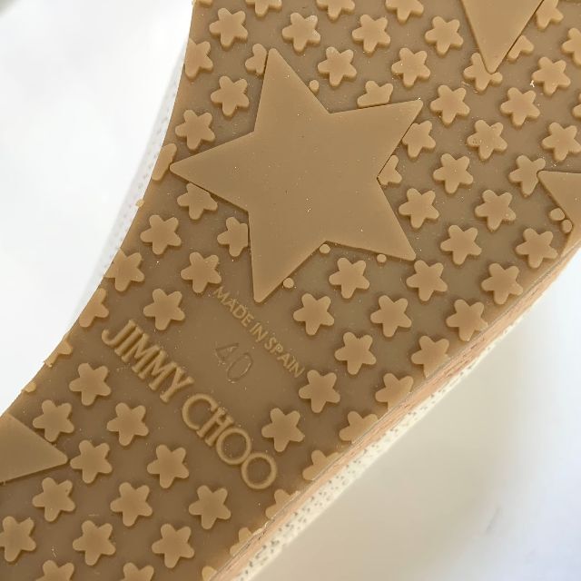 JIMMY CHOO(ジミーチュウ)の3526 未使用 ジミーチュウ コルク ウェッジサンダル ホワイト レディースの靴/シューズ(サンダル)の商品写真