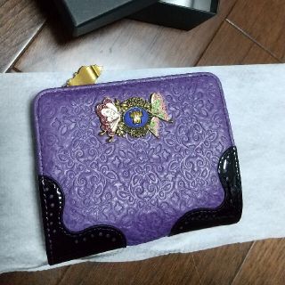 【一度使用のみ】ANNA SUI 財布 鬼滅 コラボ 蝶 パープル 紫 アナスイ