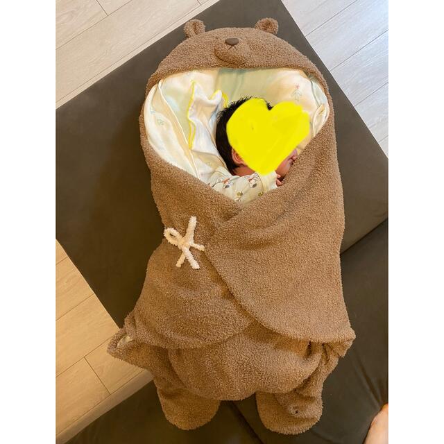 gelato pique(ジェラートピケ)の⭐️半額以下⭐️ジェラート　ピケ　ベアbabyおくるみ　熊　くま　サイズフリー キッズ/ベビー/マタニティのこども用ファッション小物(おくるみ/ブランケット)の商品写真