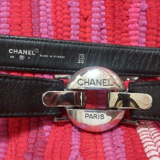 シャネル(CHANEL)のCHANEL　シャネル　ベルト　レザー　シルバーバックル(ベルト)