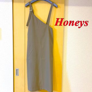 ハニーズ(HONEYS)のHoneys ワンピース ワンショルダー カーキ GLACIER ロング丈(ロングワンピース/マキシワンピース)