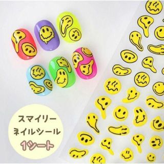 スマイリー ネイルシール 1シート入 韓国雑貨 ネイルパーツ シール ネイル用品(ネイル用品)