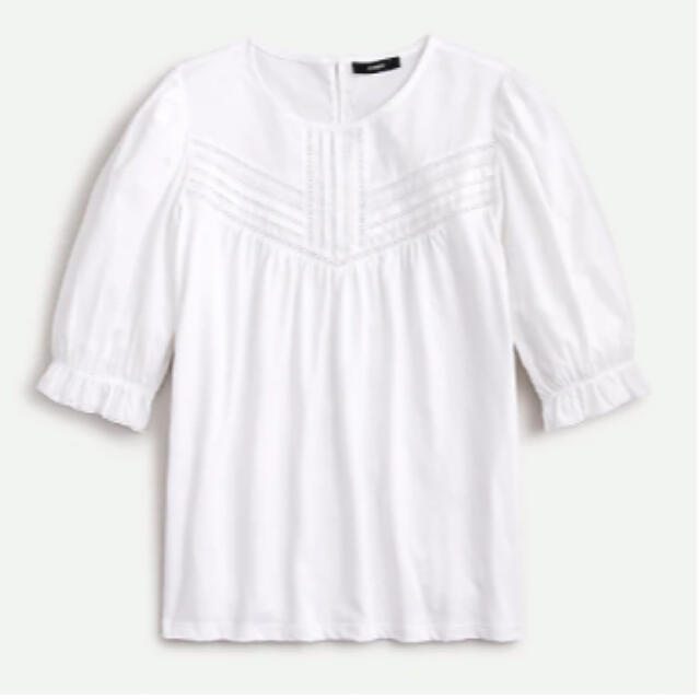 J.Crew(ジェイクルー)の新品 J Crew レースパフスリーブ Tシャツ S レディースのトップス(シャツ/ブラウス(半袖/袖なし))の商品写真