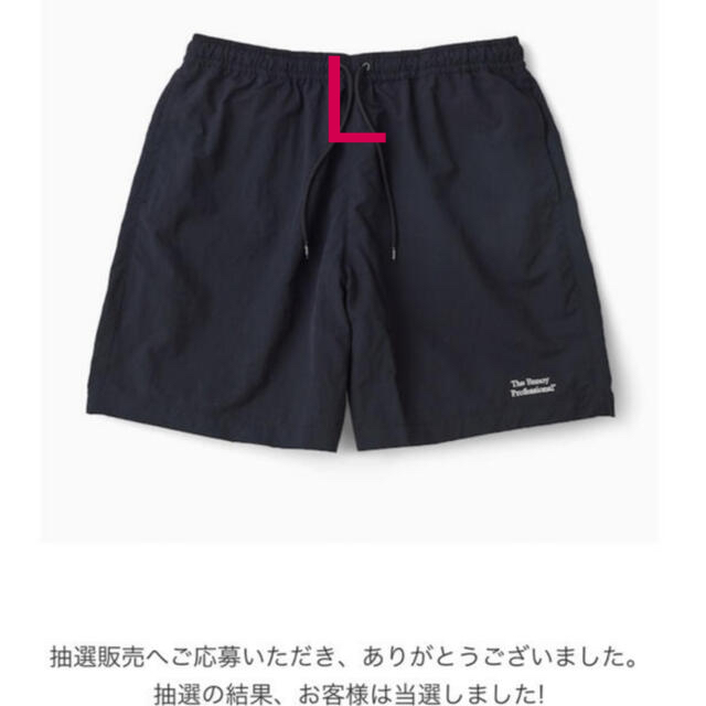 ショートパンツennoy nylon shorts  エンノイ　サイズＬ　ブラック