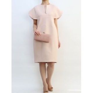 【美品】yokochan ピンクベージュ　ビジュー　ワンピース