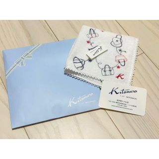 キタムラ(Kitamura)の新品　kitamura ハンカチ　タオル　ホワイト　カバン柄(ハンカチ)