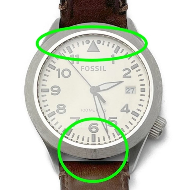 FOSSIL - ◇◇FOSSIL フォッシル クォーツ デイト付 箱付 レザー